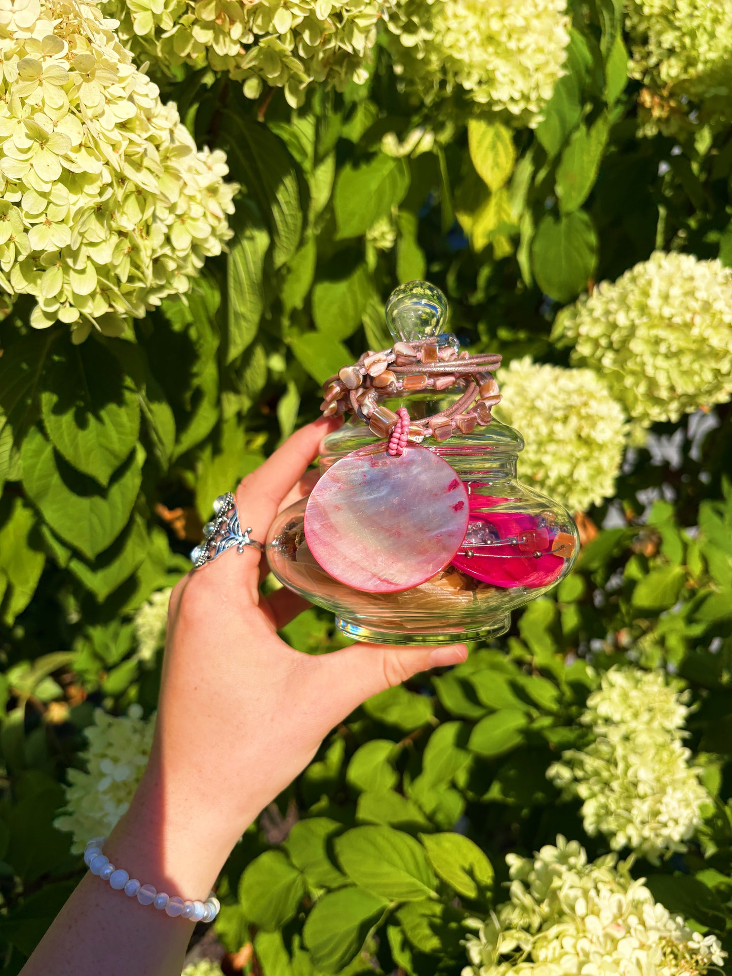 Pink Peony Mermaid Jar