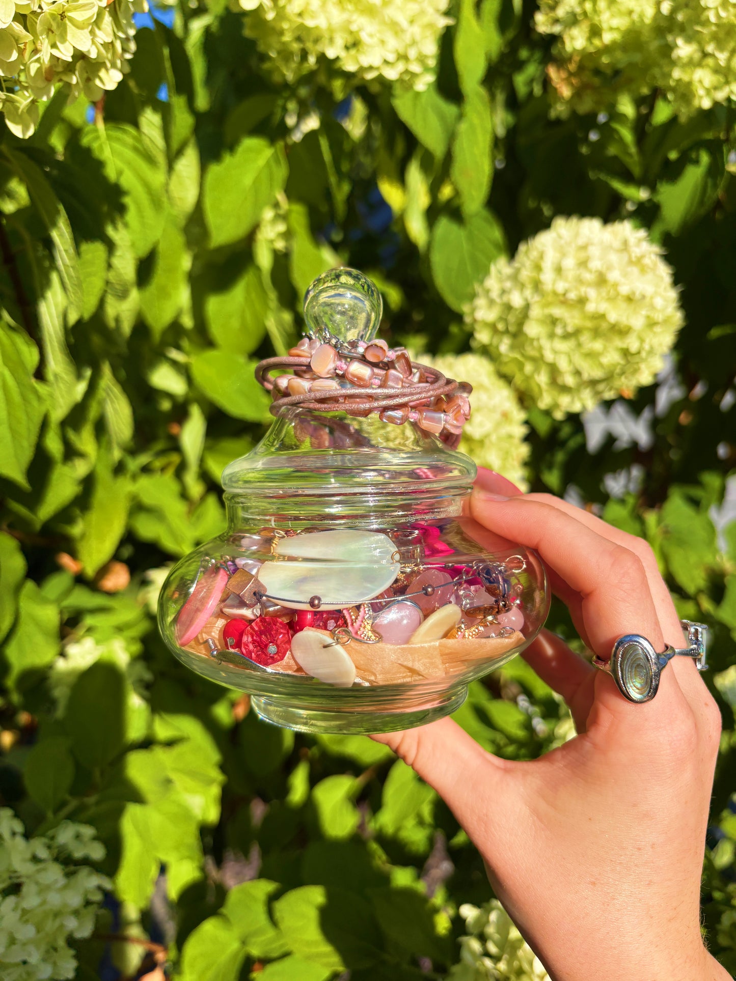 Pink Peony Mermaid Jar