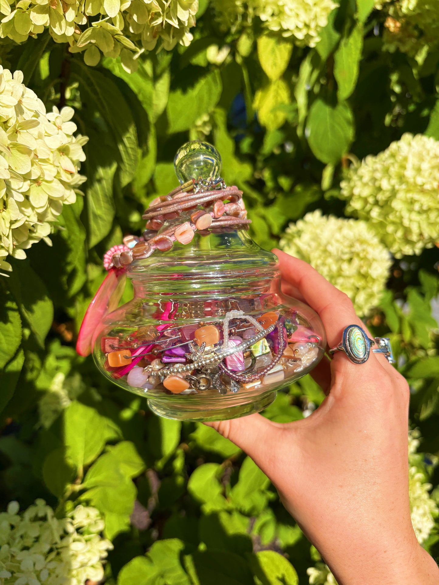 Pink Peony Mermaid Jar