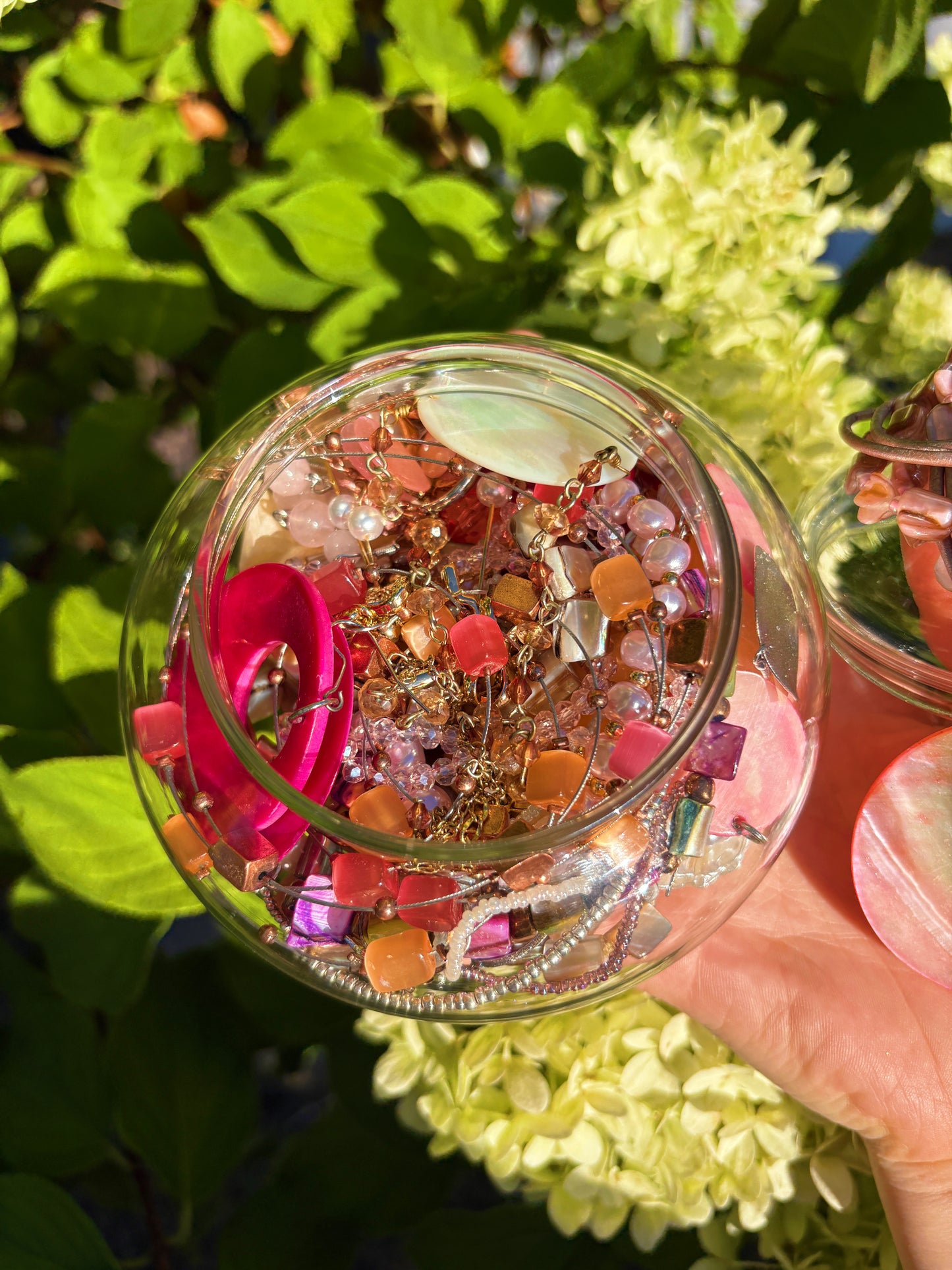 Pink Peony Mermaid Jar
