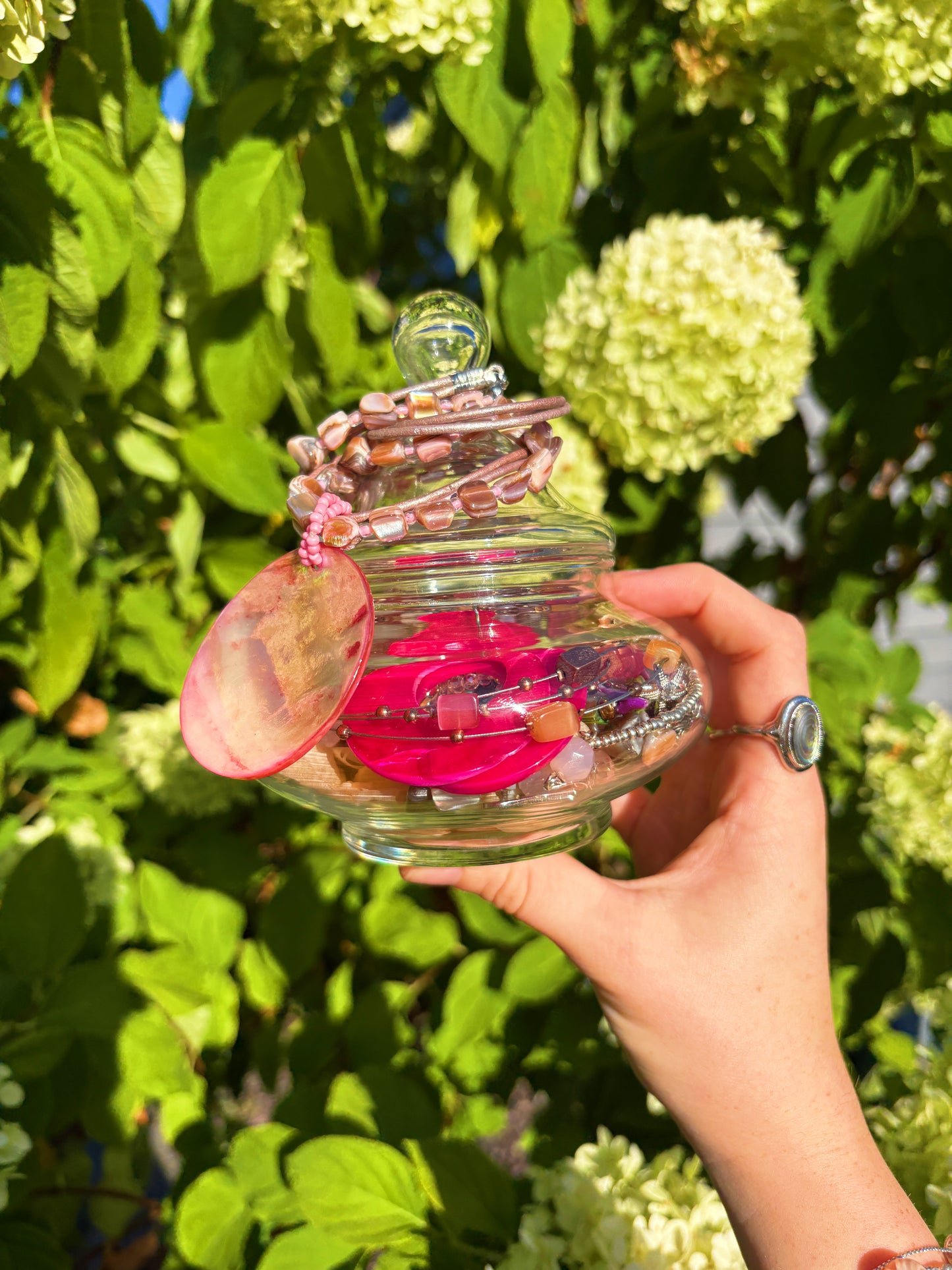 Pink Peony Mermaid Jar