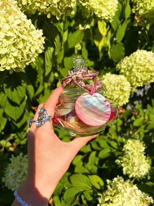 Pink Peony Mermaid Jar