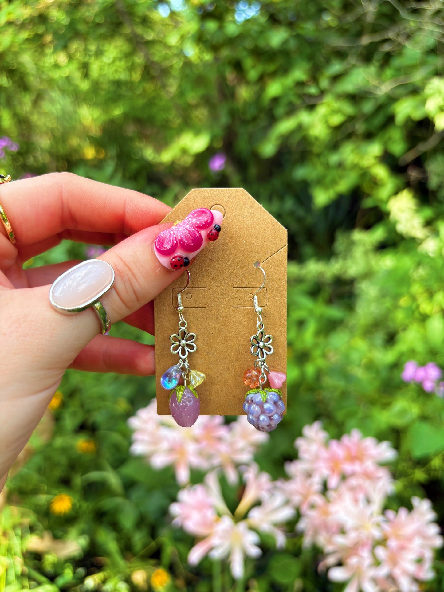 Pastel Berry Meadow Earrings